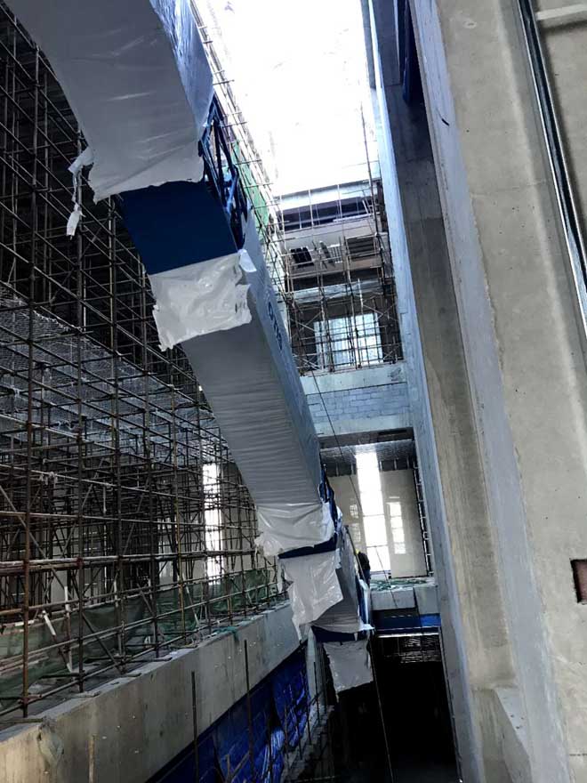 海军博物馆改扩建扶梯设备吊装现场